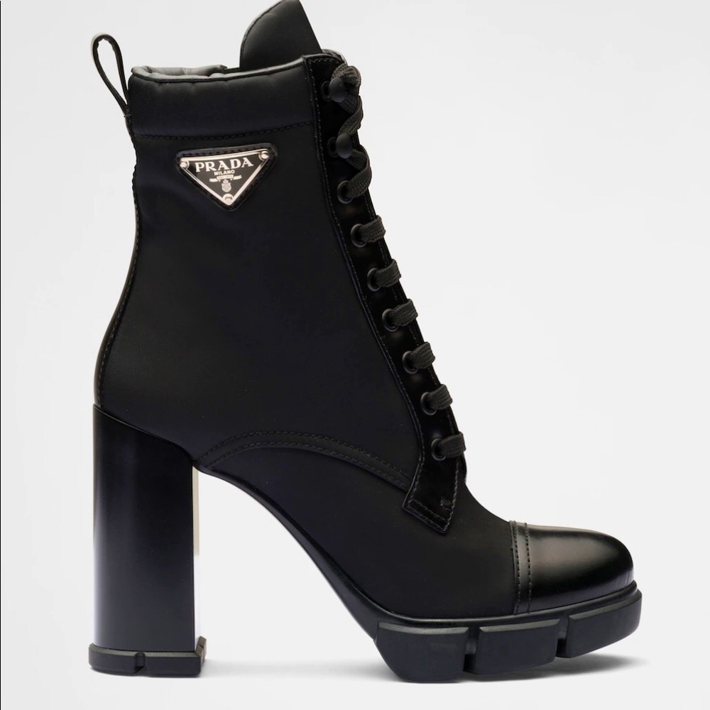 Brand new PRADA black lace-up boots
